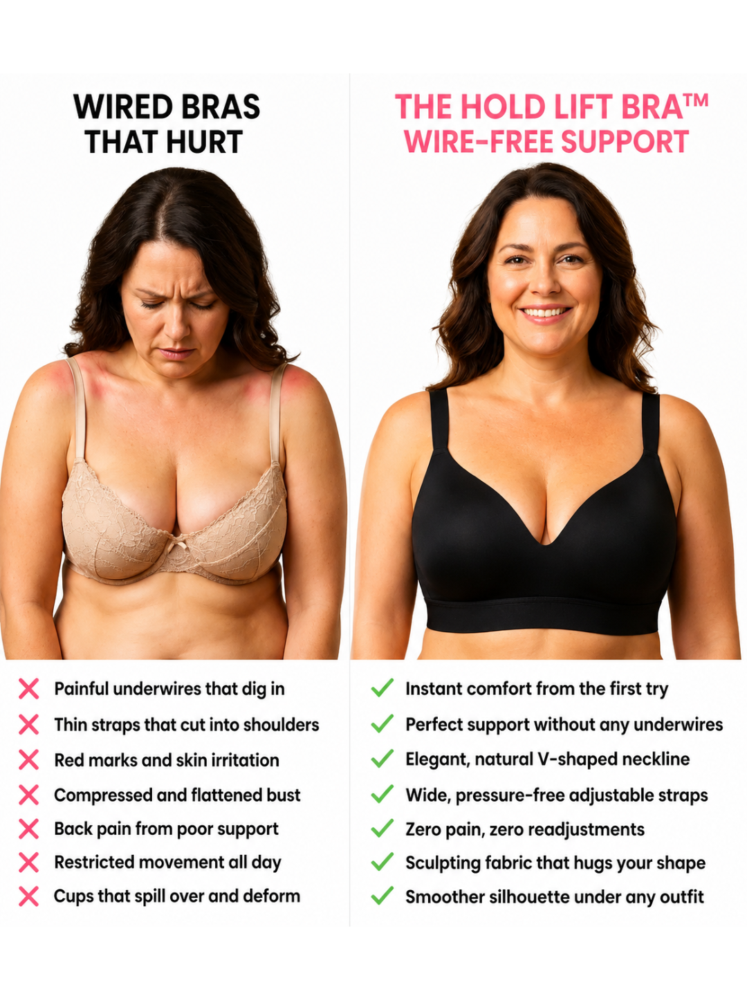 The HOLD™ Lift Bra (Wire-free support for fuller busts)